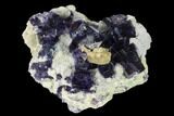 Purple-Blue Cubic Fluorite Crystals with Calcite - Inner Mongolia #146939-1